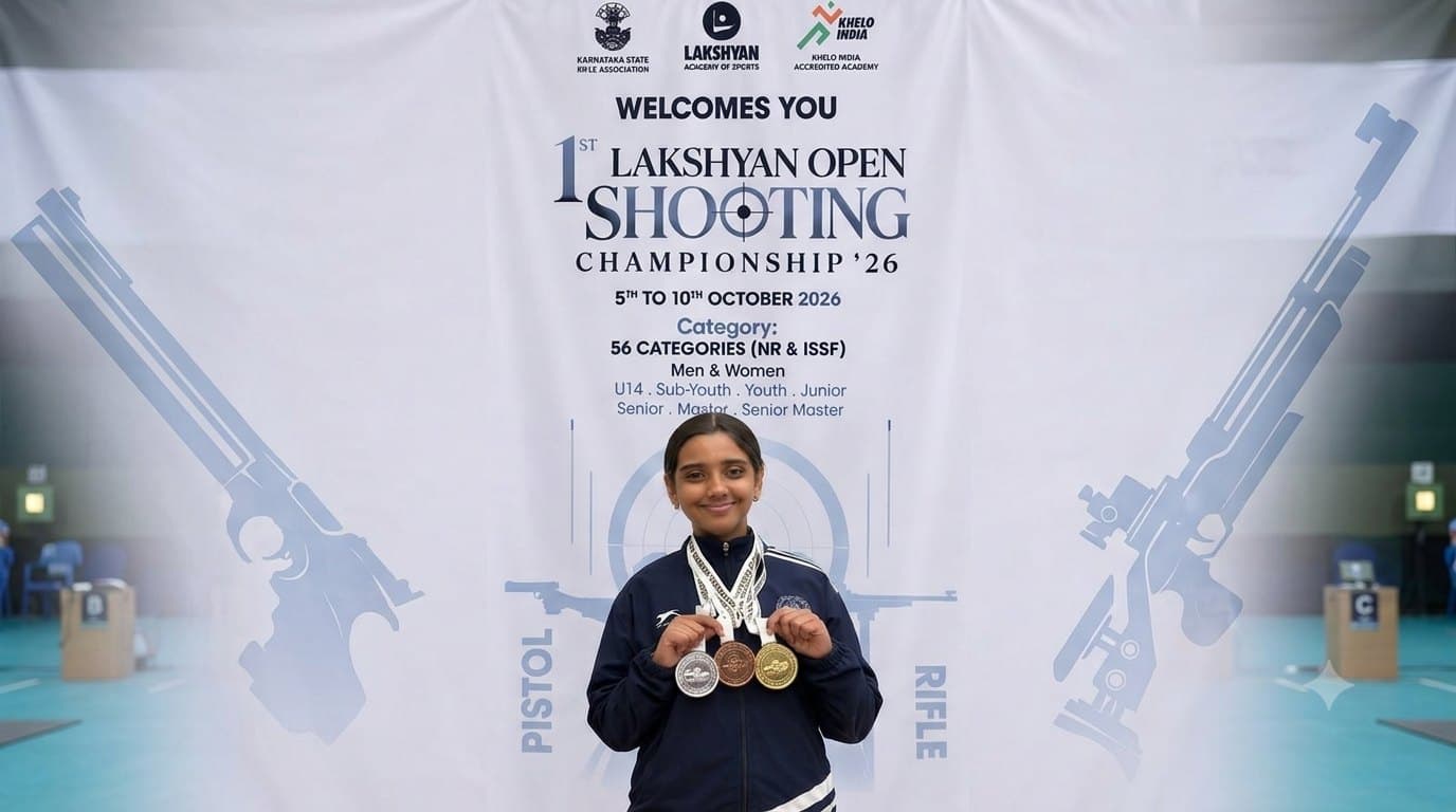DPS Bangalore East Student Raniya Wins Three Medals at Open Shooting Competition