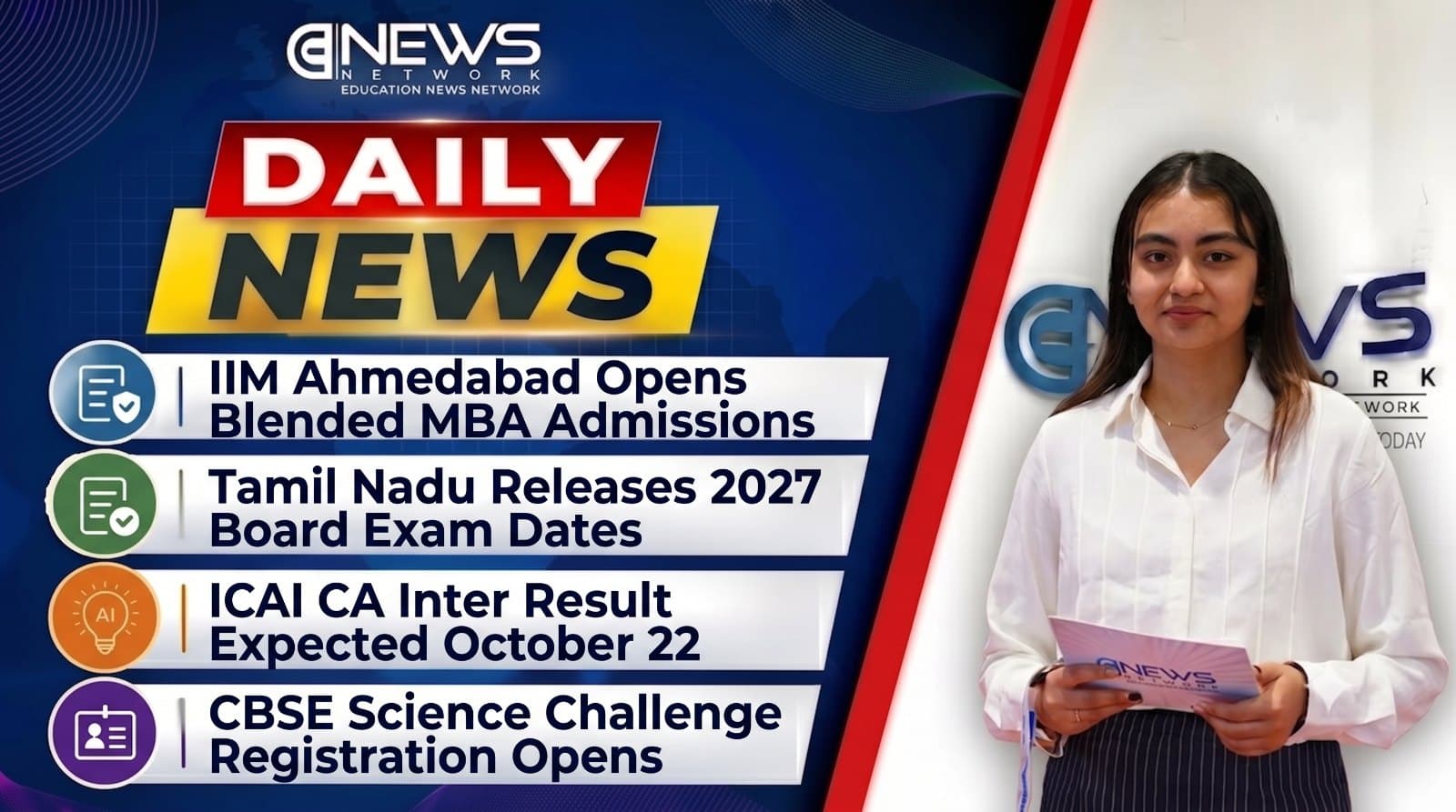 IIM Ahmedabad Announces Blended MBA, Tamil Nadu Releases Exam Timetable and ICAI Sets Result Date
