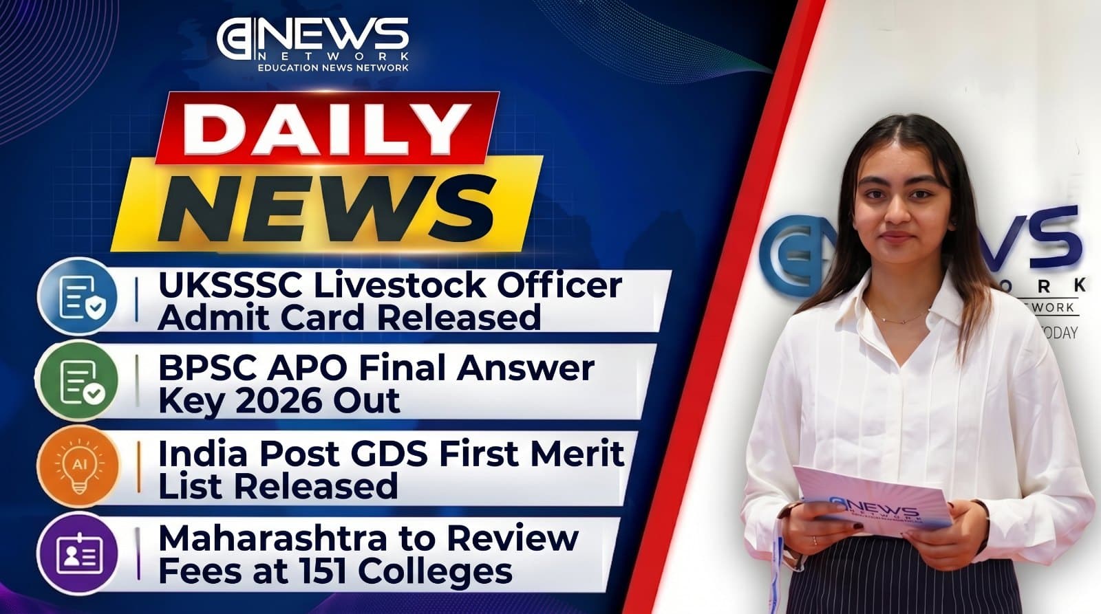 UKSSSC Admit Card Released, India Post GDS Merit List Out and Maharashtra Reviews College Fees